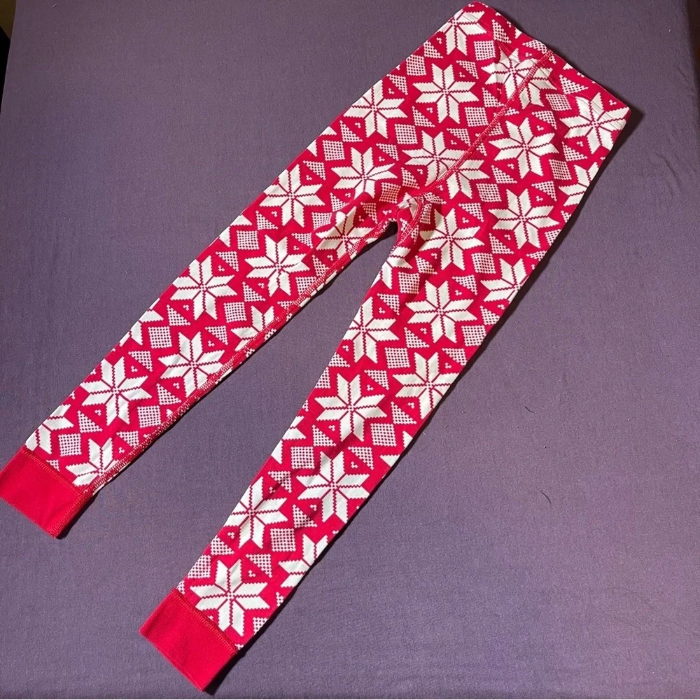 Hanna Andersson Long John Pajama PANTS Red/White - Kids Size 6-7 PJs